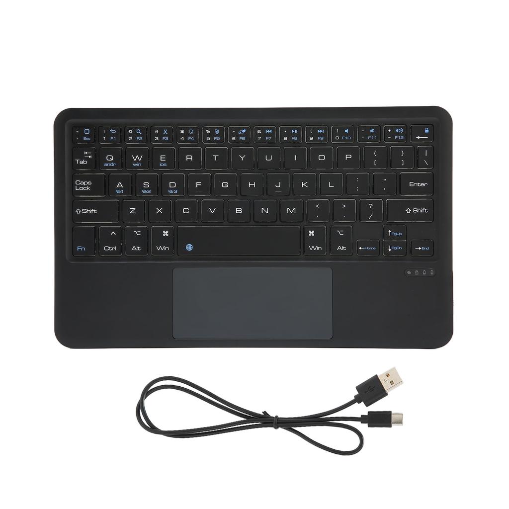 Wireless Keyboard Multi Touch Sensitive Operation Small Portable Rechargeable Keyboard for IOS TabletBlack