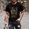 Camiseta vintage para motocicleta, camiseta masculina com estampa 3d de carro, manga curta, roupas masculinas de verão, blusa casual, tops clássicos de bicicleta