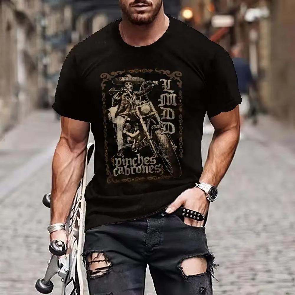 Camiseta vintage para motocicleta, camiseta masculina com estampa 3d de carro, manga curta, roupas masculinas de verão, blusa casual, tops clássicos de bicicleta