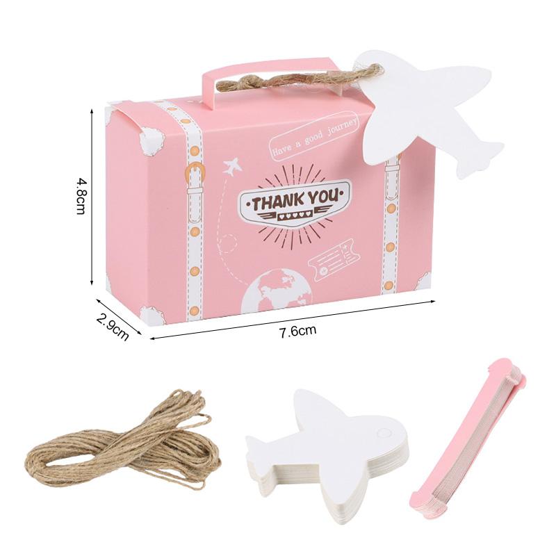 10/30Pcs Thank You Suitcase Gift Box Baby Shower Candy Chocolate Packaging Box Kids Bithday Party Supplies Travel Wedding Favors