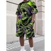 Fashion Men's Casual Suit T-shirt Shorts Two-piece Set Summer Simple 3D Printing