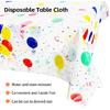 kathson Rectangle Tablecloth with Colorful Balloons Pattern,Plastic Birthday Disposable Tablecloth Plastic Table Cloths Table Cover for