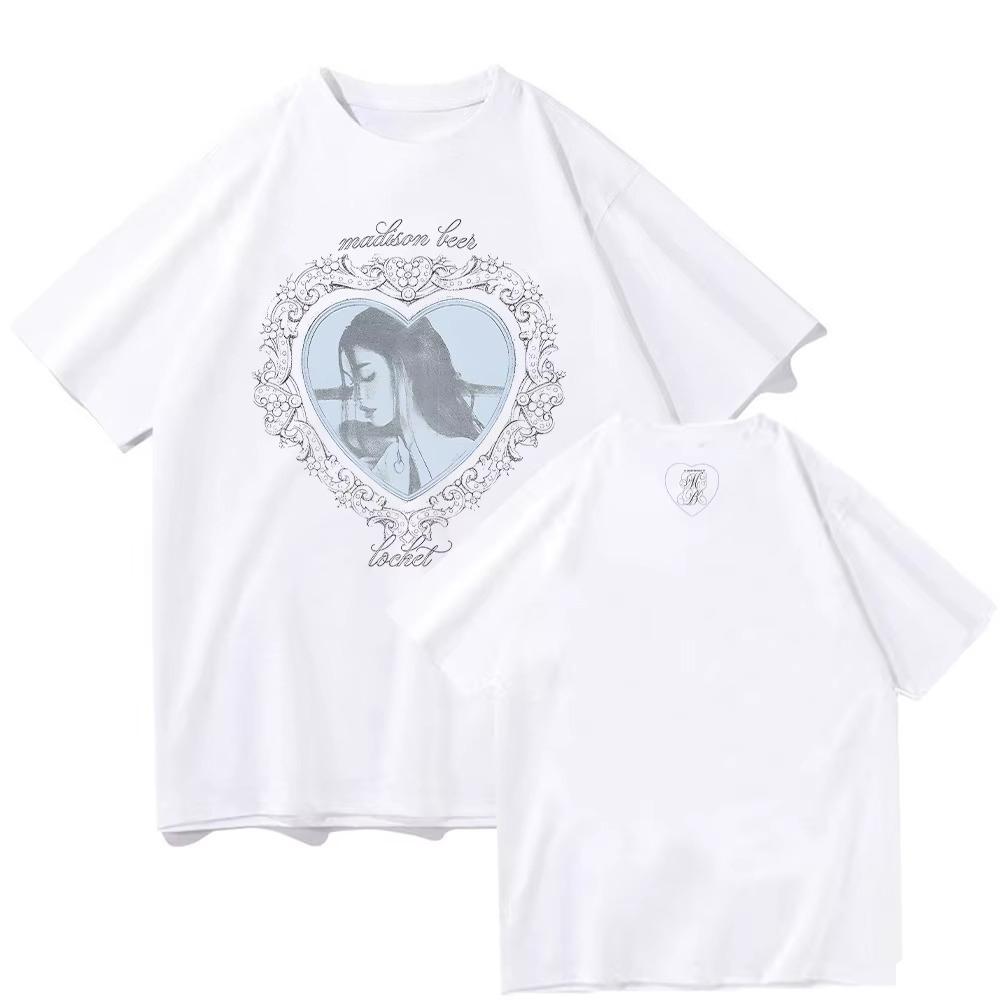 Madison Beer Locket Merch Trička Letní Bavlněná Ležérní Trička Pánské Oblečení Pohodlné Kulatý Výstřih Y2K Streetwear