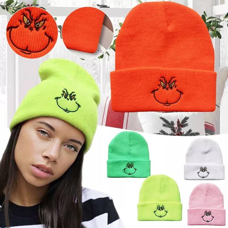 Stylish Cartoon Expression Embroidered Pullover Hat For Cold Weather Protection
