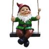 Niedlicher lächelnder Schaukelgnom Hängende Ornamente Gartendekoration Statue Harzzwerge Hängen am Baum Dekorative Anhänger Dropshipping Lustiges Geschenk