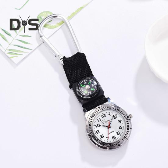 Kompassklokke Høy nøyaktighet Kompass Rund skive Kvartsverk Ingen forsinkelse Tidsfølgende Kraftig krok Sykepleier Midjeklips Klokke Dame Tidsmåler