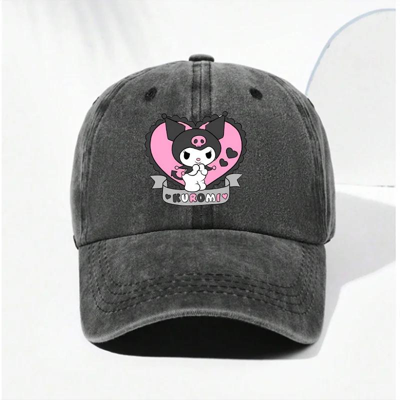 Kuromi Baseball Caps Adult Outdoor Hat Cute Anime Melody Cinnamoroll Sanrios Cap Cotton Cartoon Bonnet Girl Headgear Women Gift