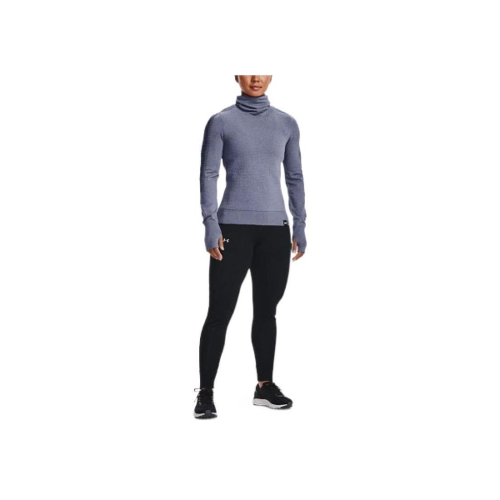 Under Armour FW22 Jednolity Kolor Nadruk z Logo Stójka Sportowa Bluza z Kapturem Damskie bluzy z kapturem Fioletowy 1371576-767