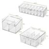 Transparent Acrylic Storage Box Acrylic 2/8/9/12 Grids Clear Display Box Large Capacity Dustproof Cover Photo Card Organizer