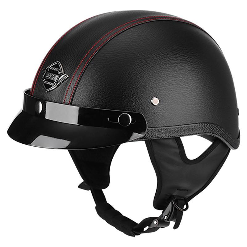 3C Certified Retro Half Helmet Scooter Motorcycle Riders Unisex All Season ABS Safety With Visor Options