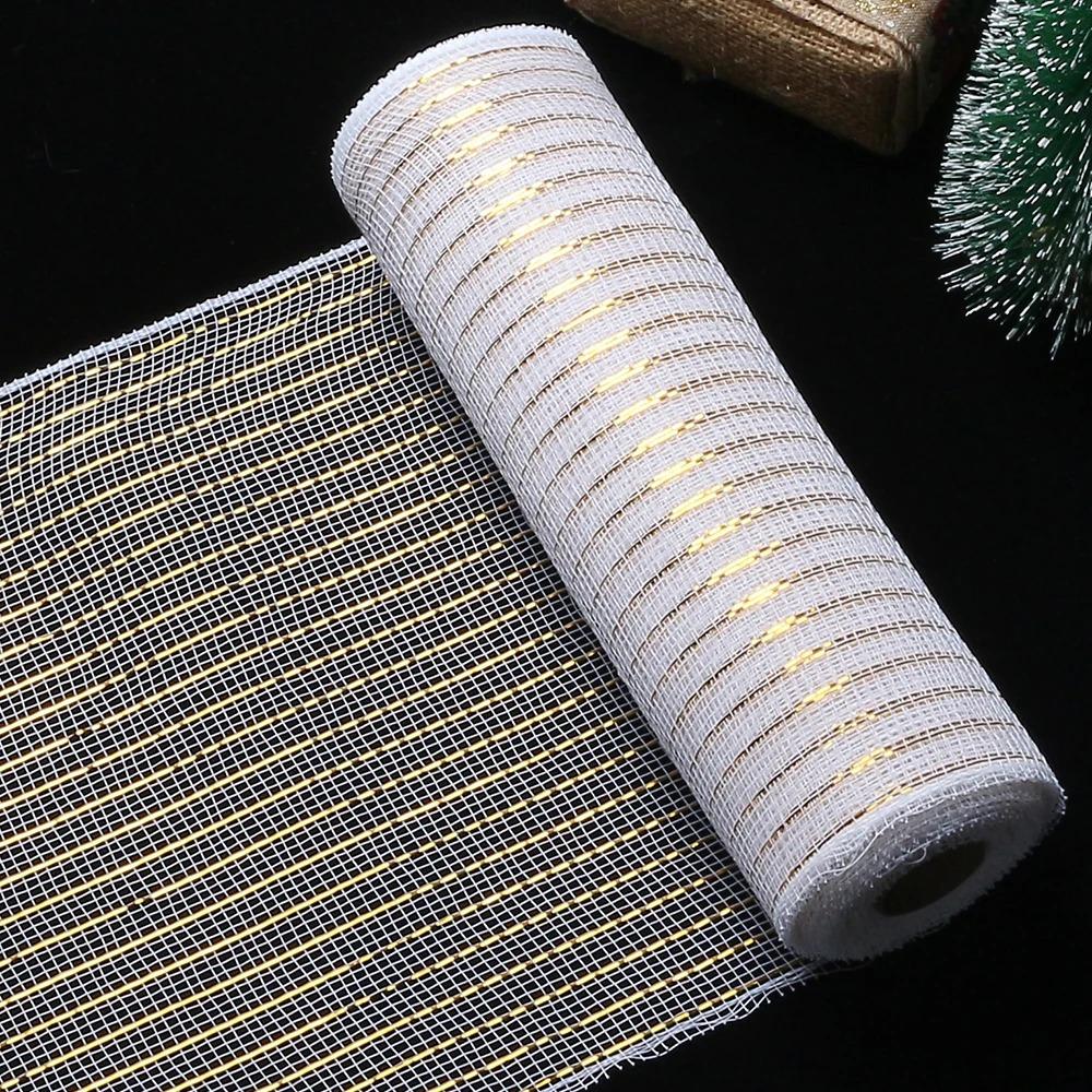 Frohe Weihnachten Dekoration Band Weihnachtsbaumschmuck Netz Tüll Rolle Stoff Anhänger für Zuhause Weihnachtsgeschenke Neujahr 2026 Deko