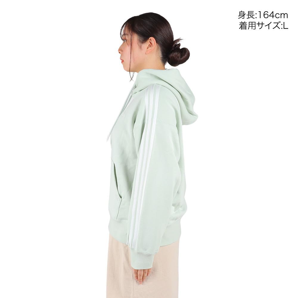Adidas W 3ST Sweat Linen Size M ESS+ Hoodie, Green,