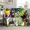 3D Niedliche Genshin Impact Cartoon Spiel Weiche Flanelldecke für Betten Schlafzimmer Sofa Picknick, Überwurfdecke für Outdoor-Freizeit Nickerchen Geschenk