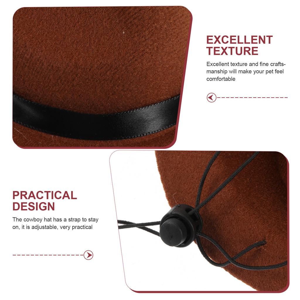 Dog Cowboy Hat High-Grade Cotton Adjustable Strap Decorative Puppy Hat Party Festival Pet Accessory Pet Supply