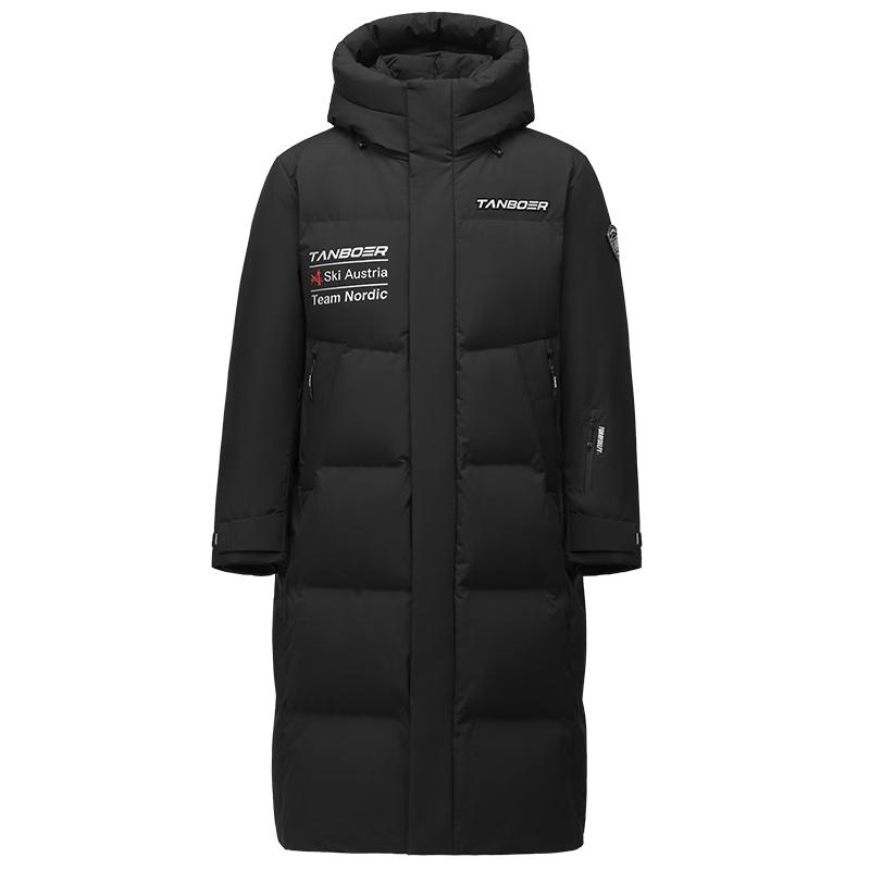 Tambor Unisex Long Hooded Goose Down Jacket 3XL чёрный
