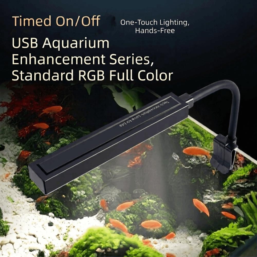 Adjustable Brightness Fish Tank Clip Lamp Full Spectrum USB Aquarium Light  Fish Tank