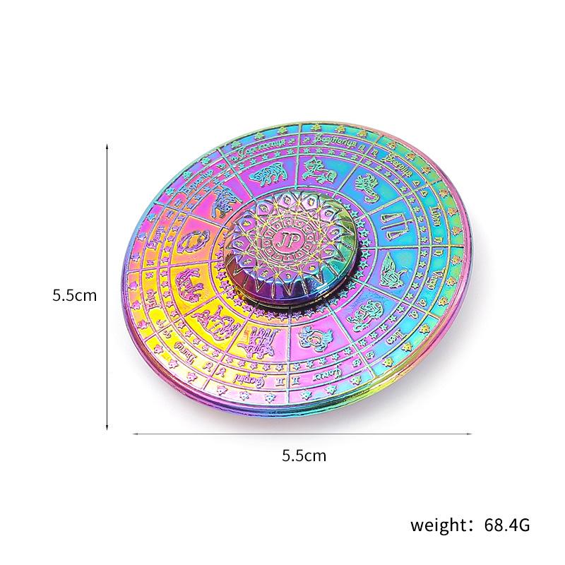 12 Constellation Compass Gyroscope Fidget Spinner EDC Metal Rotating Gyroscope Stress Relieving Toy Gyroscope for Children