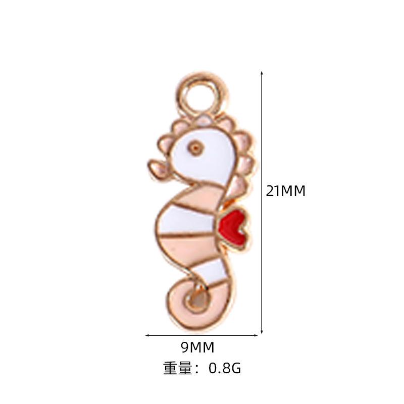 Alloy Pendant Accessories Starfish Sea Shell Gold Necklace Platinum Plated Cartoon Printing Electroplated Handmade Red Wine Rings