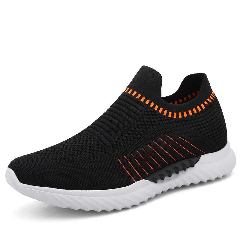 

Fashion High Quality Brand Men s Fly Woven Mesh Shoes Anti Slip Outdoor Sports Leisure Shoes Men s Park Running Shoes Soft Sole 43 оранжевый
