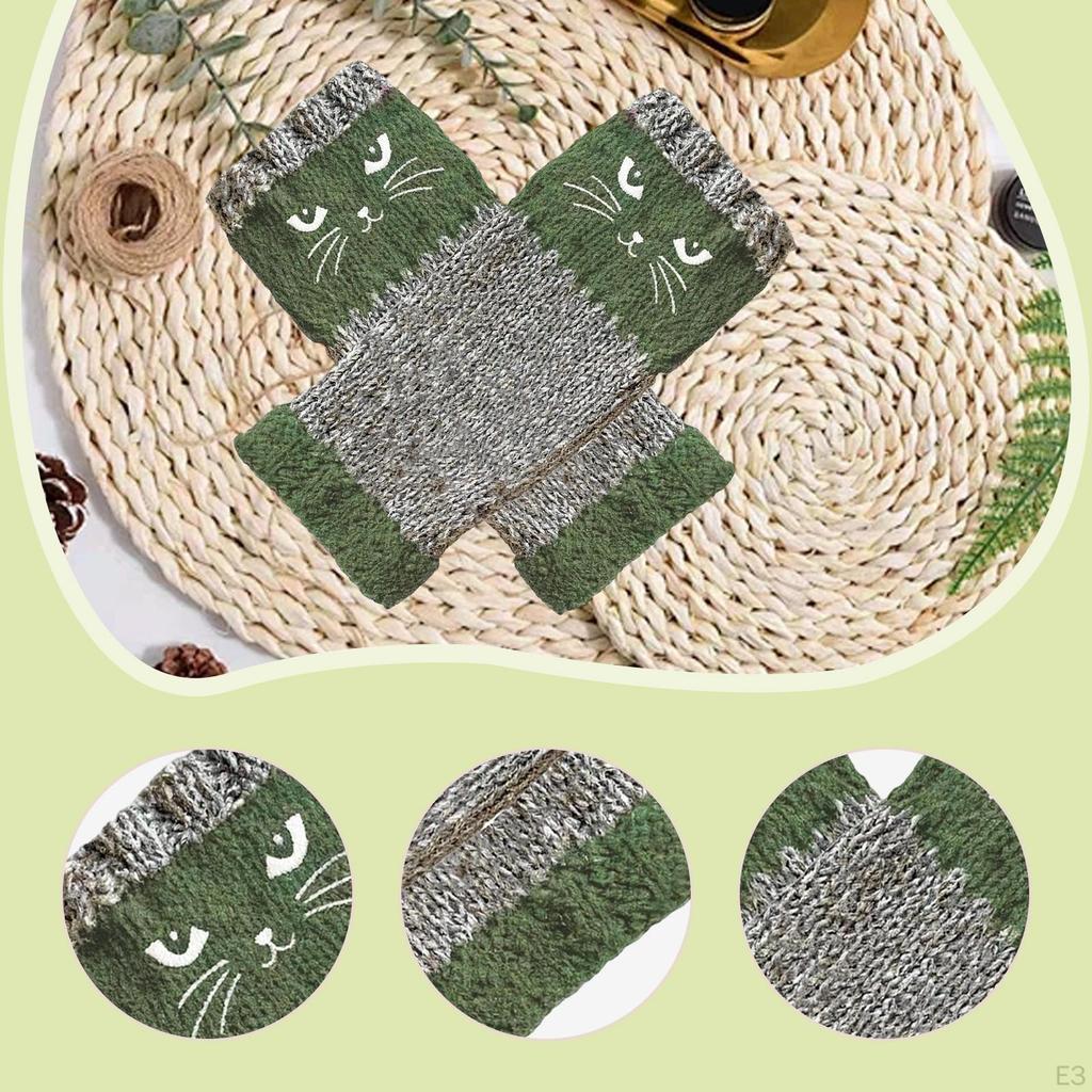 Fingerless Gloves Cold Weather Fashion Wrist Warmer Knit Sleeves for Women