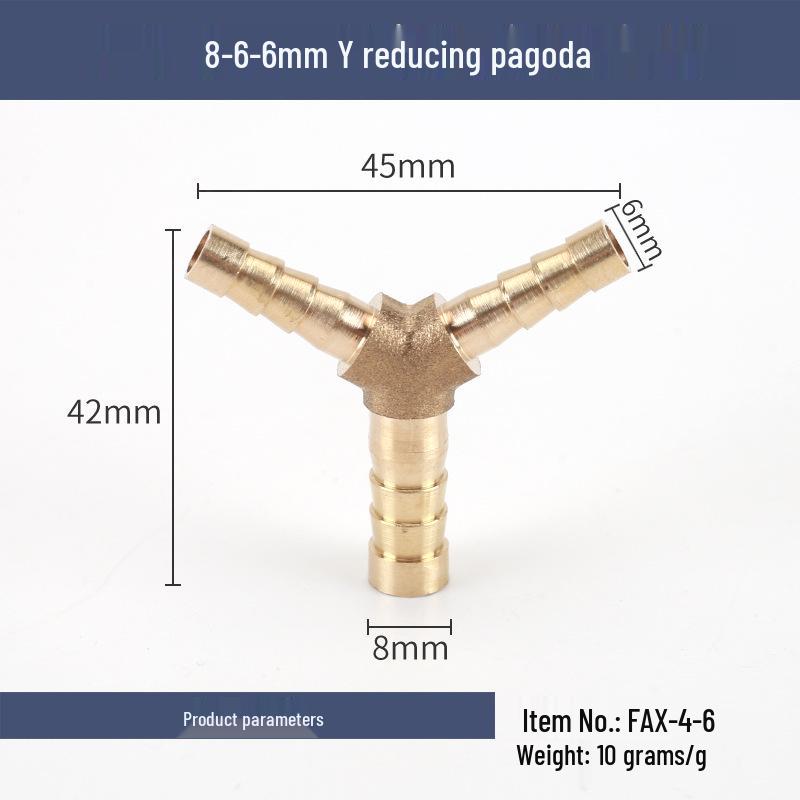 Copper Y-Type Reducing Tee Connector for Soft Water, Oil, and Air Pipes (Sizes 4, 6, 8, 10, 12)