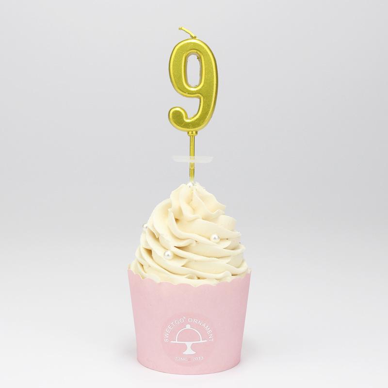 Gold Number Candles (0–9) – Multi-color Smokeless Birthday Set in PVC Box.