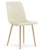 Turin Chair - Light Beige Velvet / Wood-Colored Legs X 3