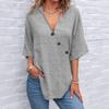 Damen Oberteil V-Ausschnitt Einfarbig Lässig Locker Hemd Sommer Mode V-Ausschnitt Elegant Kurzarm Party Oberteile Hemden Damenbekleidung