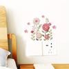Embossed 3D Botanical Floral Switch Stickers, Light Luxury Self-Adhesive Outlet Covers for Bedroom Home Decor
