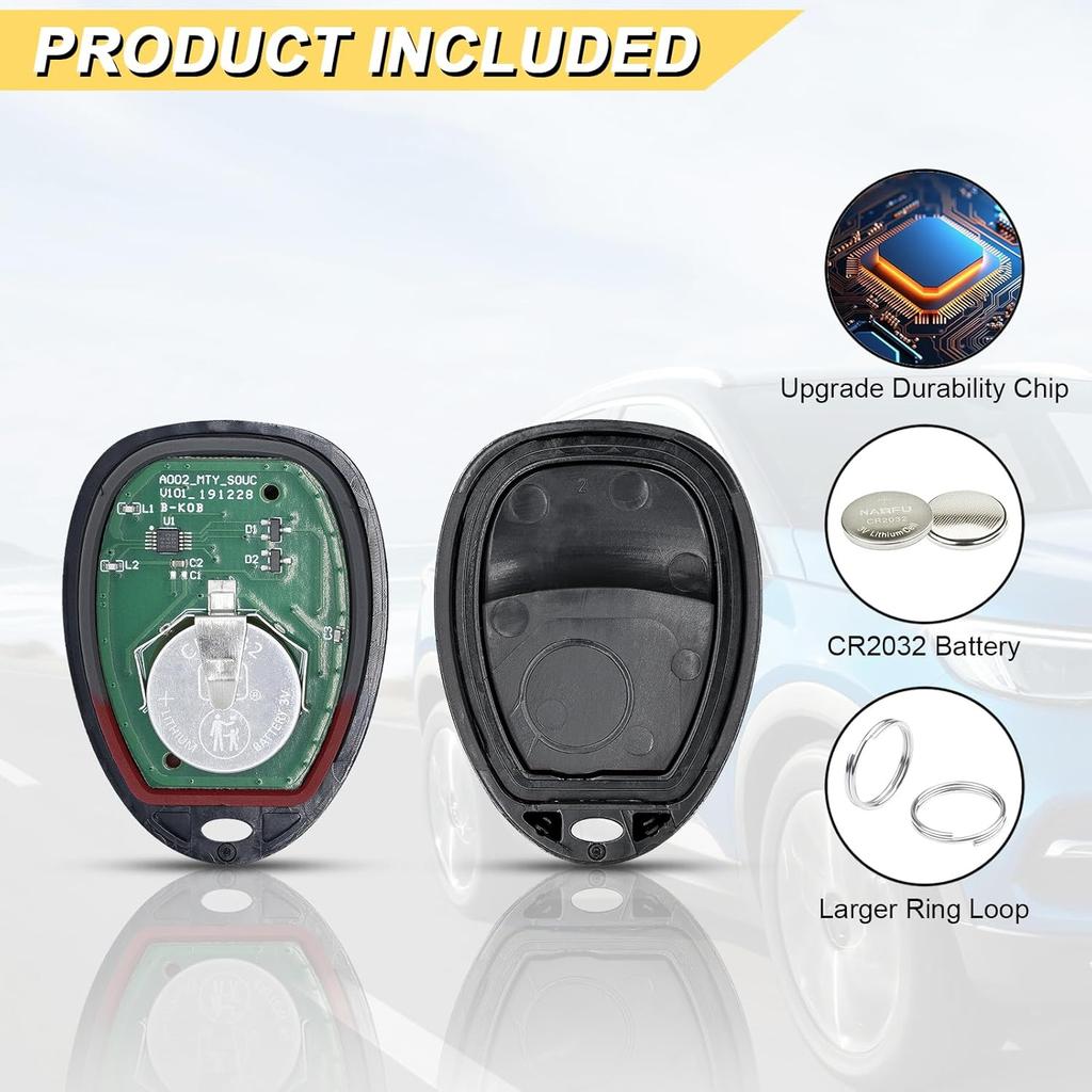 Key Fob Replacement for 06-10 Chevy Cobalt/ 04-12 Malibu/ 07-09 Pontiac G5/ 05-10 G6/ 05-08 Grand Prix/ 07-10 Saturn Aura Sky/ 05-09 Buick Lacrosse