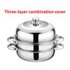 High Efficiency 3 Layer Nonrust Steel Steamer Pot With Ergonomic Handle For Safe And Even Heating