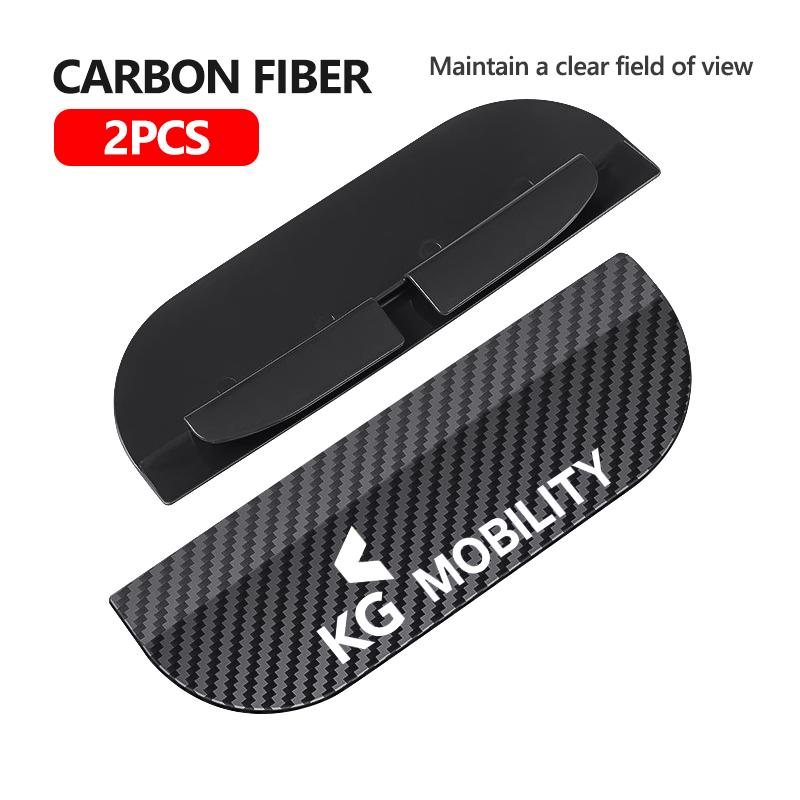 Car Rearview Mirror Rain Eyebrow Snap-On Carbon Fiber Rain Shield For SsangYong Musso Korando Rexton Torres Kyron 2 Sanka Actyon