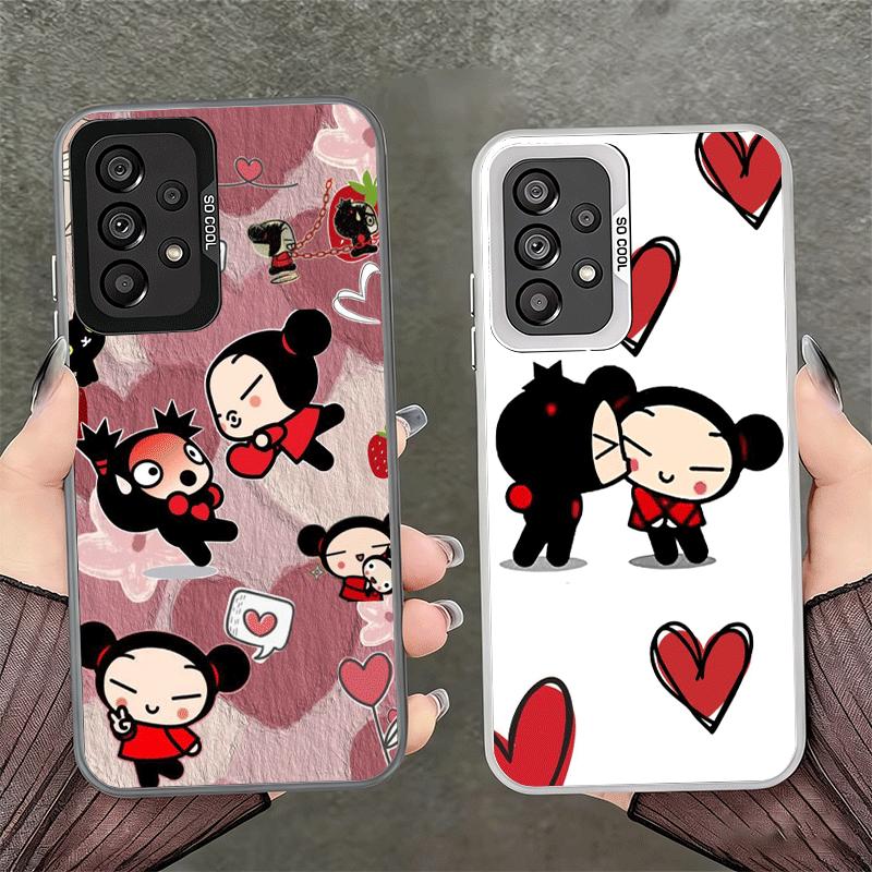 Cartoon Cute Pucca Garu Shockproof Phone Case for Samsung A17 A16 A15 A14 A37 A57 A36 A56 A26 A35 A55 A25 A34 A54 A24 A13 A23 A3