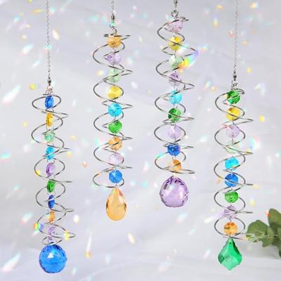 4 Pcs Crystal Suncatchers for Indoor Windows Hanging Decorative Crystals Ball Prism for Yard and Garden Indoor Home Wedding Party Car Mirror Decor