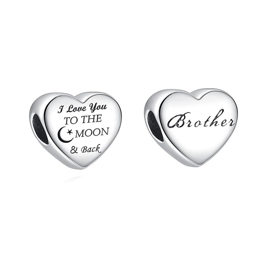 Copper Letter Family Beads Grandma Brother Son Pendant Women Dangle New Charm Fit Original Bracelet For Jewelry Gift