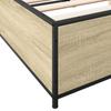 Bed Frame in Sonoma Oak Finish 120 x 190 cm Particleboard and Metal