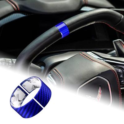 AIRSPEED Accessory Real Hard Carbon Fiber Car Steering Wheel Ring Sticker Frame for Corvette