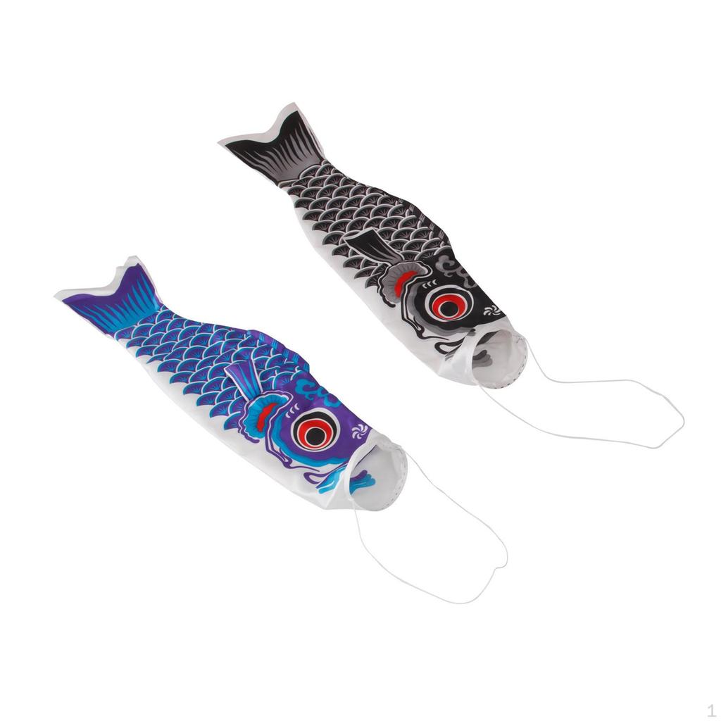 2Pcs Japan Carp Streamer Japanese Koi Hanging Sailfish for Children's Day Yard Restaurant
