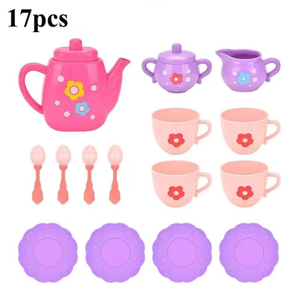 Kids Childrens Tea/Pastry Playset Toy Simulation Pretend Play Food Playset for Children Montessori Toddler Children Gift Present Kitchen Girl