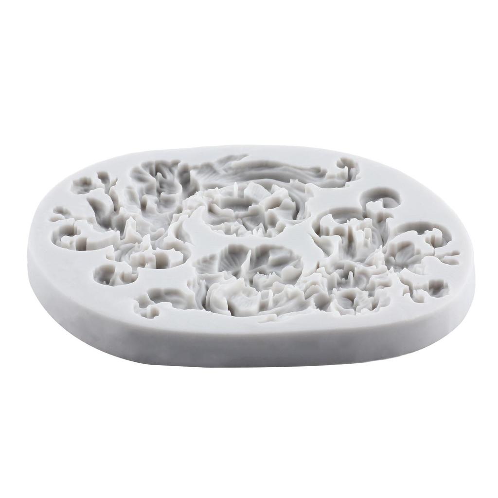 Baroque Silicone Mold Scroll Border Lace Fondant Molds Cake Decorating Tools Theme Cake Dessert Decorated Chocolate Candy Mold