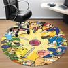1pc Mario Sonic Cartoon Characters Office Round Area Rug, Under Office Chairs Bedroom Living Room Home Decor, Room Decoa1016205