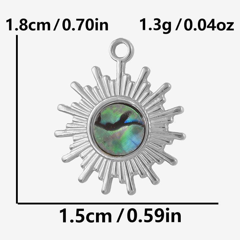 4Pcs No Fade Metal Stainless Steel Charm Real Natural Abalonewhite Shell Angel Sun Connector Charms For Jewelry Making Supplies