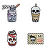 Enamel Accessory Halloween Badge Dark Gothic Style Skull Patten Milk