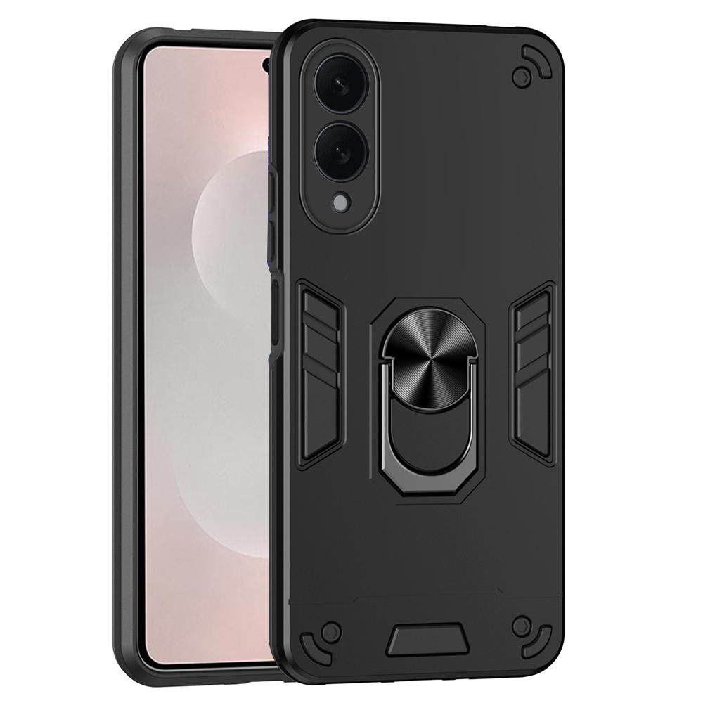 For Samsung Galaxy S25 Edge Case PC+TPU Drop Defend Phone Cover with Ring Kickstand