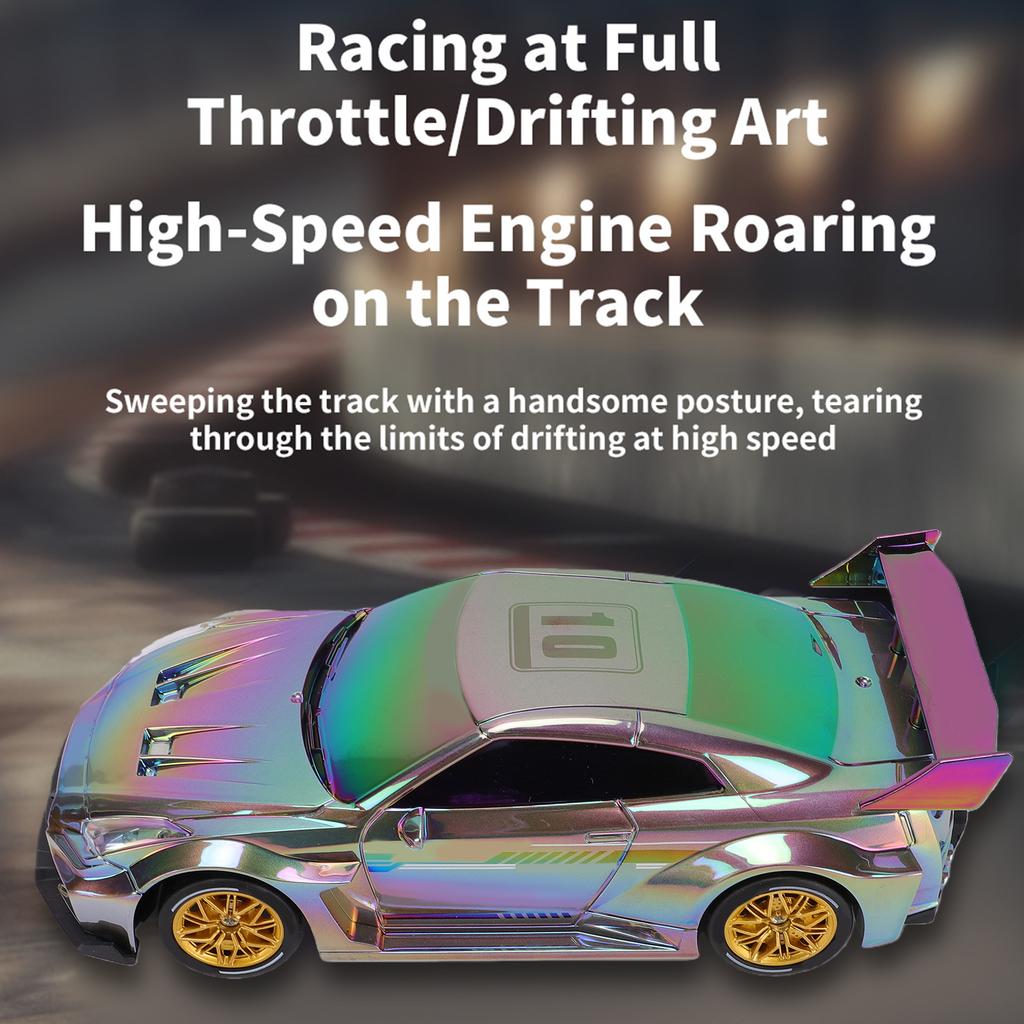 1 24 RC Drift Car, 2.4Ghz 4WD Remote Control Car Electric Racing Vehicle with LED Lights for Indoor Outdoor