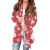 Women's Fashionable Loose-Fit Casual Cardigan With Christmas Print Mid-Length Coat