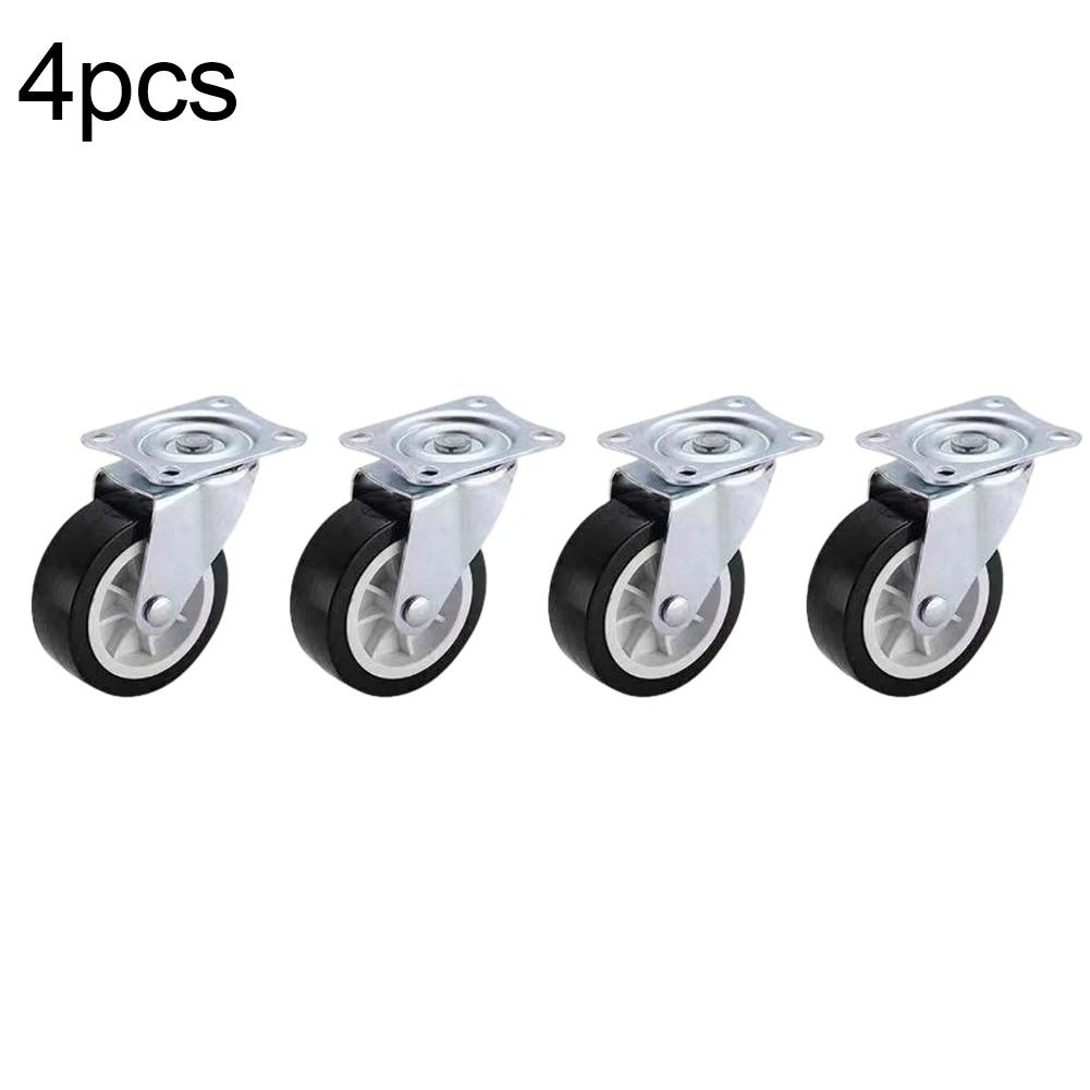 For Home Furniture Caster Wheels Swivel Plate Easy Navigation No Floor Marks 50kg Load Per Caster For Workbenches