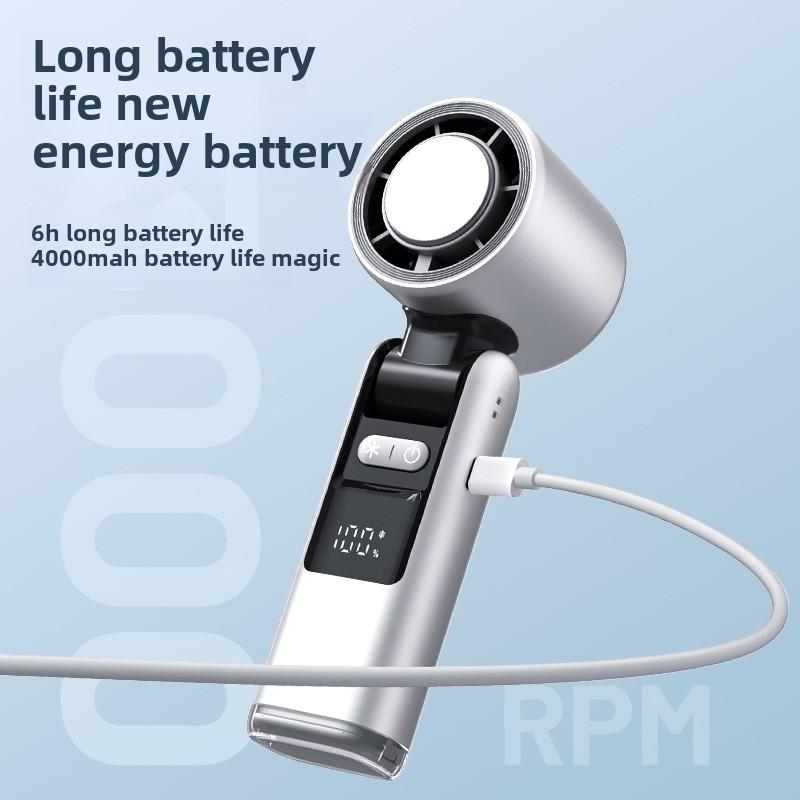 Mini kapesní ventilátor s chlazením ledem, 100 rychlostí nastavitelných, 4000mAh dobíjecí přenosný chladicí ventilátor pro venkovní cestování, kancelář, domov