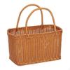 Hand Woven Basket Imitation Rattan Reusable Home Use Empty Picnic with Double Handles for