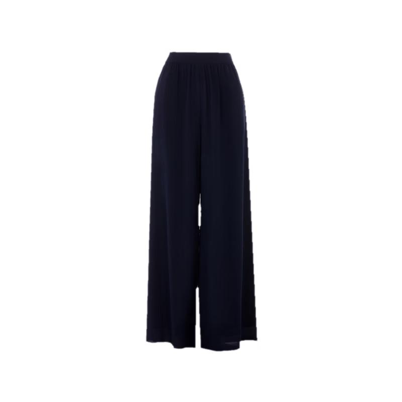 LANGZI Women's 100% Silk Wide-Leg Pants